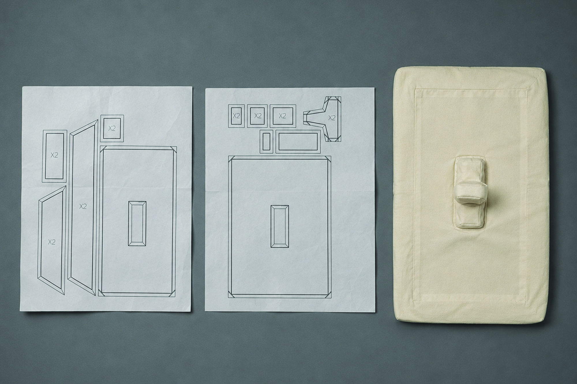 Pattern pieces and a half-scale switch